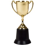 Boland 30840 - Goldene Trophäe, Größe 22 cm, Zubehör für Kostüme, Partydeko, Pokal, Wettbewerb, Gewinner