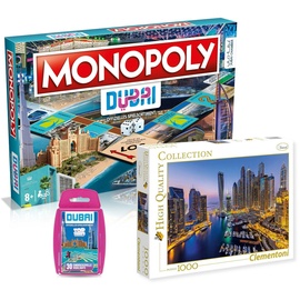 Winning Moves Monopoly - Dubai + Top Trumps & Puzzle (1000 Teile)