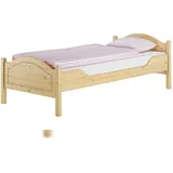 Erst-Holz Massivholzbett Kiefer natur 90x200 Einzelbett Gästebett Zubehör wählbar V-60.30-09Federleisten und Matratze