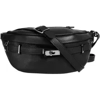 Samantha look Gürteltasche, echt Leder, Made in Italy, schwarz