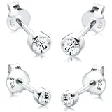 elli by julie & grace Elli Ohrringe Damen Ohrstecker 2er Set Basic mit Kristall in 925 Sterling Silber