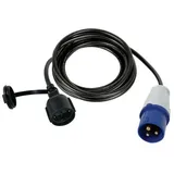 Perel Kabel - Kupplung Auf CEE-STECKER - 3 m - Schutzkontakt (deutsches System)