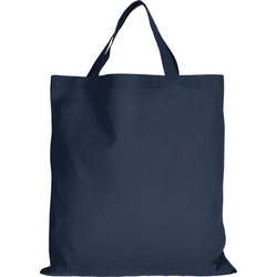 10er Pack Baumwolltasche - 28 Farben | mit zwei kurzen Henkeln | 38x42cm, dunkelblau, 10 Stück
