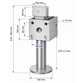 PRO PLUS Anhängerstützen 2x höhenverstellbar 410–655 mm 1300 kg
