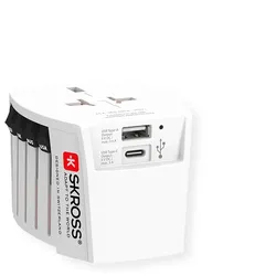 Skross MUV USB A/C Reiseadapter mit USB, Weltweit