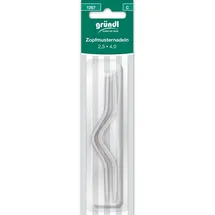 Gründl Zopfmusternadel Aluminium Silber 2,5 mm / 4 mm 2 St.