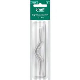 Gründl Zopfmusternadel Aluminium Silber 2,5 mm / 4 mm 2 St.