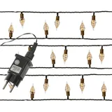 MARELIDA LED Lichterkette Vintage 120 transparente Mini Birnen 8 Funkt. 12m