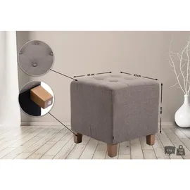 deluke Sitzhocker CELIS Stoff 45 x 46 x 45 cm Taupe