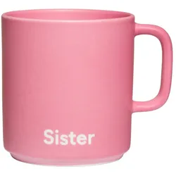 Design Letters - VIP Favourite Porzellan Becher mit Henkel, Sister / pink