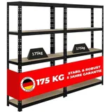 Proregal Schwerlastregal Stahl 150x90x30 cm schwarz 2-tlg.