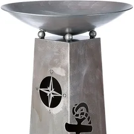 Gilde Schalenständer Anker 95 x 46 cm Antik Silber