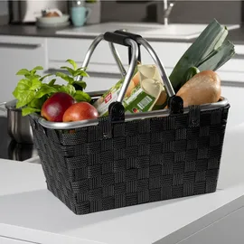 Home4You Einkaufskorb 40 x 30 x 19,5 cm Schwarz