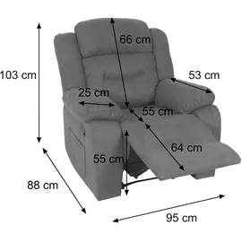 Mendler HWC-J57, XXL Relaxsessel TV-Liegesessel Nosagfederung Wildleder-Optik Stoff/Textil bis 200kg ~ graublau