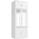 mokebo Kleiderschrank Weiß Holzwerkstoff, 2 Fächer, 90x234x58 cm, Schlafzimmer, Kleiderschränke, Drehtürenschränke