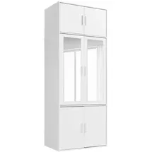 mokebo Kleiderschrank Weiß Holzwerkstoff, 2 Fächer, 90x234x58 cm, Schlafzimmer, Kleiderschränke, Drehtürenschränke