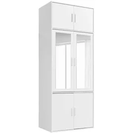 mokebo Kleiderschrank Weiß Holzwerkstoff, 2 Fächer, 90x234x58 cm, Schlafzimmer, Kleiderschränke, Drehtürenschränke