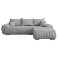 MIRJAN24 Ecksofa Ubo L, mit Schlaffunktion und Bettkasten, L-Form Sofa (Ambience 18, Ecksofa: Rechts) - Grau