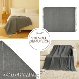 Marrakesch Orient & Mediterran Interior Calix Tagesdecke 125 x 150 cm Dunkelgrau