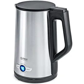 First Austria TZS First Austria Edelstahl Wasserkocher 2200W, 1,7 L, Temperatureinstellung 60-100 Grad, Warmhaltefunktion, Kalkfilter, verdecktes Heizelement, LED Beleuchtungsfarbe