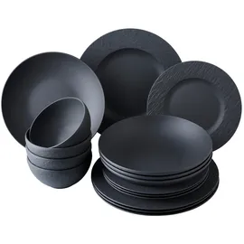 Villeroy & Boch Tafelservice, Essen & Trinken, Geschirr, Geschirr-Sets, Kombiservice 16-tlg. Schwarz