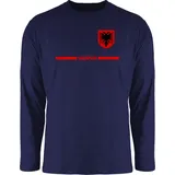 Shirtracer Rundhalsshirt Albanien Trikot Wappen, Shqipëri mit Stolz, Albanisches Fan-Motiv 2026 Fussball WM Fanartikel blau S