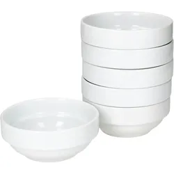 TOMMY 6er Set Schale 11,3cm stapelbar weiß Porzellan