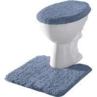 Erwin Müller Stand-WC-Set 2-TLG. Rhodos Uni, WC-Umrandung, WC-Deckelbezug rutschhemmend blau - ultraweich, extrem saugfähig, flusenarm (weitere Farben)