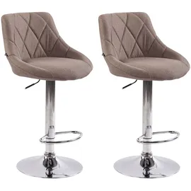 CLP 2er Set Barhocker Lazio Stoff taupe
