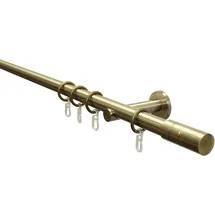 GARDINIA Gardinenstangen-Set Zylinder Ø 20 mm Messing Antik 160 cm
