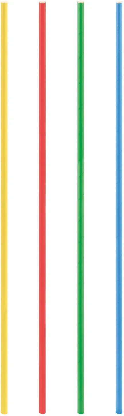 Trinkhalme aus Papier extra lang, bunt O8mm 50cm, 50 Stk.