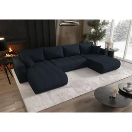 cornero Eckcouch 5-Sitzer Textil U-Form Blau