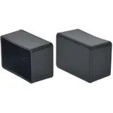 Flyshop 16 Stück 30 x 50mm PVC Stuhlbeinkappen Rechteckig, Schutzkappen für Stuhlbeine, Bodenschutz, Lärmreduzierung, Anti-Kratz-Stuhlsocken, Hellschwarz Möbelfüße Gleiter