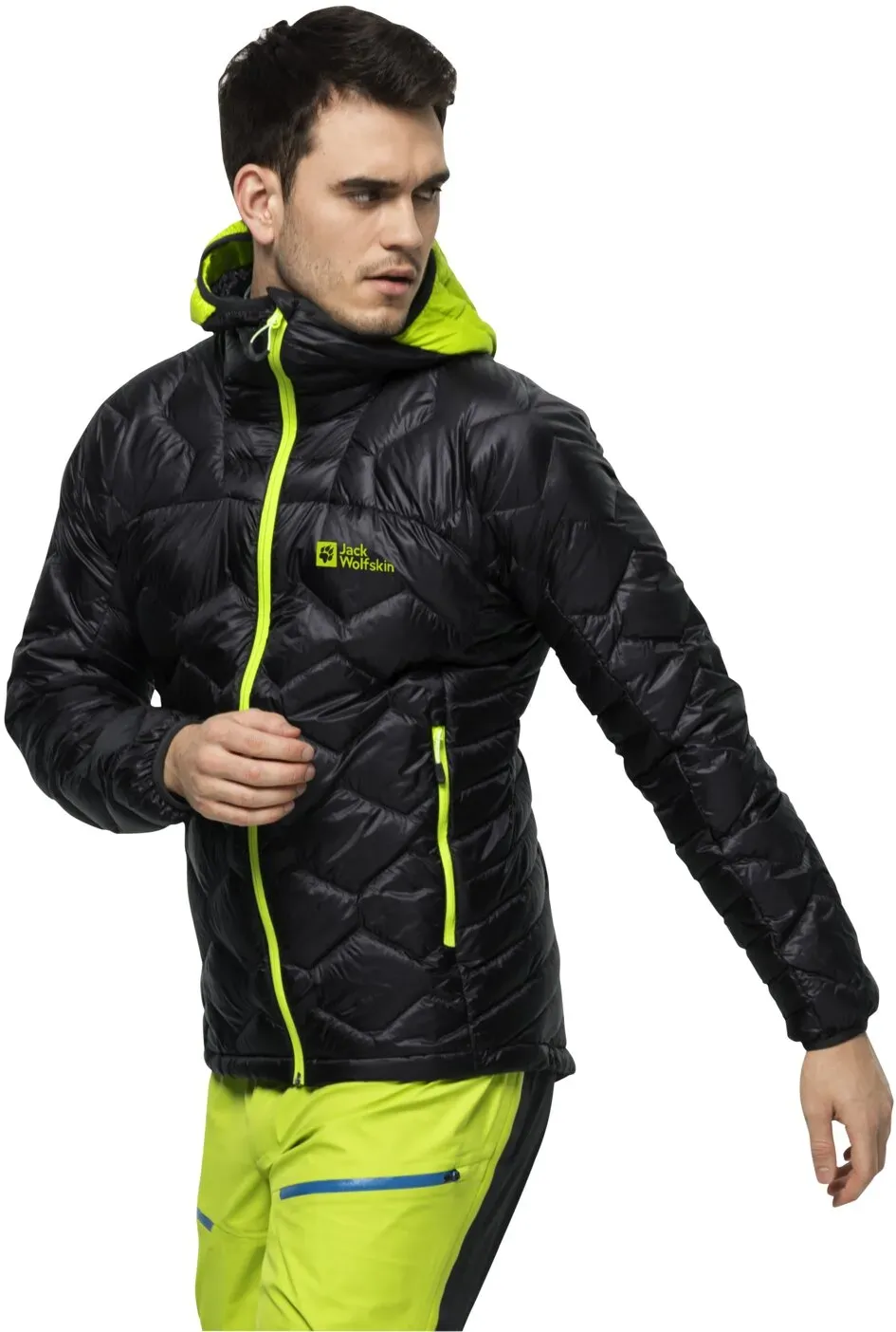 Jack Wolfskin Winter-Daunenjacke Alpspitze Down mit Kapuze (besonders warm) phantomgrau Herren