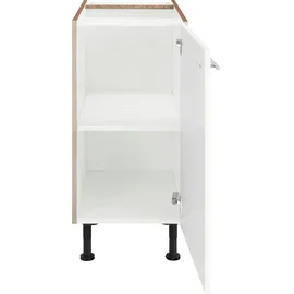 OPTIFIT Unterschrank OPTIFIT "Bern", weiß (weiß hochglanz, akaziefarben), B:30cm H:87cm T:58,4cm, Schränke, Unterschrank, 30 cm breit, mit 1 Tür mit höhenverstellbaren Füßen, mit Metallgriff