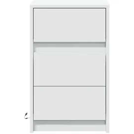 vidaXL Nachttisch mit LED-Leuchten Weiß Holzwerkstoff