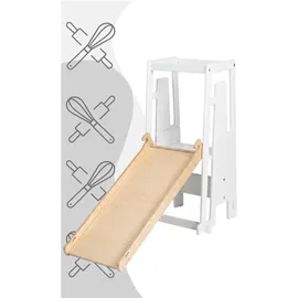 tuki - mimodo ag Lernturm Tuki Entdeckerset mit Rutsche 90 x 50 cm Buche weiß