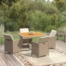 vidaXL Gartenmöbel Set 5-tlg. Beige