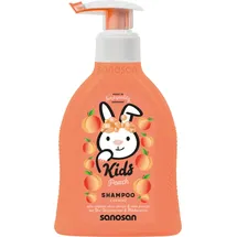 Sanosan Shampoo Pfirsich für Kinder & Babys 200 ml - Haarshampoo mit Bio Olivenextrakt & Milchprotein - Haarpflege, Haar Shampoo für Kind & Baby