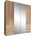Level 200 x 216 x 58 cm Plankeneiche Nachbildung mit Spiegeltüren und Schubladen