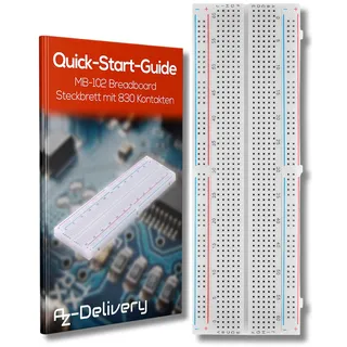 AZDelivery MB-102 Breadboard Steckbrett mit 830 Kontakten kompatibel mit Arduino