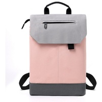 TAN.TOMI Freizeitrucksack Rucksack Damen Elegant Daypack Wasserdichter Tagesrucksack, mit Laptopfach 15.6Zoll & Anti Diebstahl Tasche für Reise, Uni, Schule grau|rosa