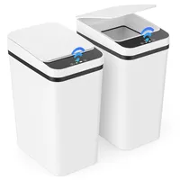 2er Set Mülleimer mit Sensor, 12L Automatischer Elektrischer Deckel Sensor, 3...