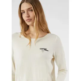 Comma, Jersey-T-Shirt mit 3/4-Ärmeln und Frontprint - creme - 42