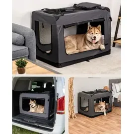 LIONTO Hundetransportbox 101 x 69 x 70 cm Grau