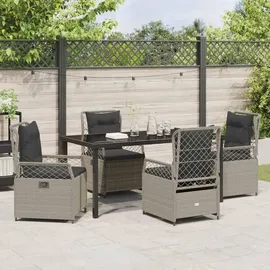 vidaXL Garten Essgruppe 5 pcs Hellgrau Poly-Rattan - Hellgrau