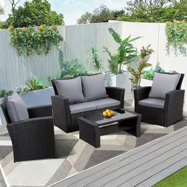 MeXo Lounge-Set 4-tlg. schwarz
