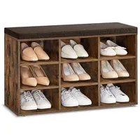 VASAGLE Schuhbank Schuhregal, mit 9 Fächern, 78,5 x 48