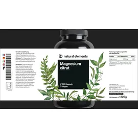 Natural Elements Magnesiumcitrat Kapseln 365 St.