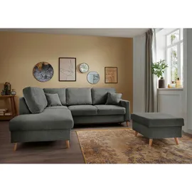 P & B Wohnlandschaft Valentina Anthrazit Struktur